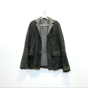 All Saints Green Suede Jacket